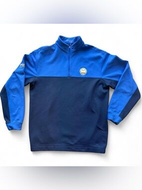 Nike Men’s Blue and Navy Quarter-Zip Golf Pullover Men’s Medium O29
